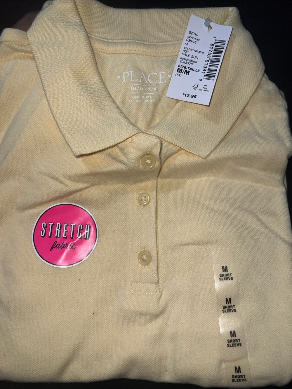 2 Children's Place Yellow Short Sleeve Polo Shirt School Uniform